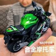 仿真合金摩托车玩具男孩趣味，机车模型儿童回力玩具，车摆件礼物男童