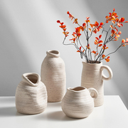 新中式花瓶陶瓷禅意不规则摆件客厅插花器复古茶室干花装饰品摆设