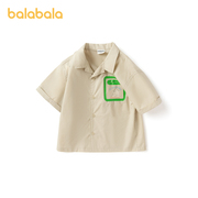 巴拉巴拉儿童短袖衬衫，男童夏装宝宝上衣小童洋气，开衫帅气潮流户外