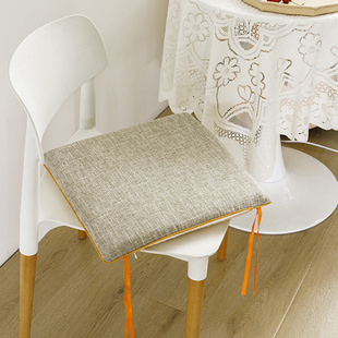 办公室防滑座垫海绵垫可拆洗棉麻餐桌椅垫飘窗垫记忆棉椅子坐垫