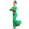 儿童傣族舞蹈服装女童孔雀表演服幼儿少儿民族长袖傣族演出服