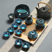 建盏功夫茶具套装陶瓷家用办公复古盖碗茶壶茶杯茶洗茶台茶海组合