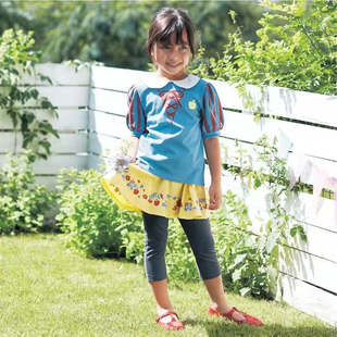 日系女童t恤纯棉短袖，1-7岁儿童夏季五分袖娃娃，领上衣宝宝卡通打底