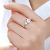 通体s990纯银花卉戒指女开口可调节小众设计素圈指环银饰时尚气质