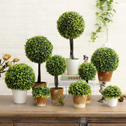 仿真植物盆栽盆景小摆件，假花草球，客厅室内绿植装饰办公桌面摆设