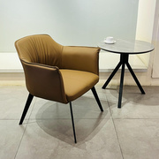 现代办公沙发茶几桌椅组合休闲网红铁艺休息区接待单人简约沙发椅