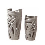 简约现代创意欧美式时尚陶瓷镂空编织交叉花瓶家具家居软装饰