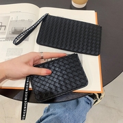 韩版女式短款钱包小编织纹钱包潮女士手机包薄款时尚长款钱包