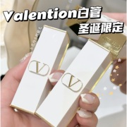 Valentino华伦天奴23圣诞限定白管老花哑光丝绒口红111A 100R 77A