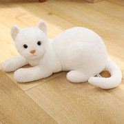 仿真白色猫咪玩偶趴趴布偶毛绒玩具娃娃公仔女孩生日高级礼物灰猫