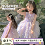 女童连衣裙夏款2024儿童，夏季洋气背心公主裙，女孩宝宝夏装裙子