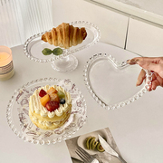 爱心水果玻璃盘系列，高级ins风精致复古餐盘，早餐蛋糕点心甜品盘子