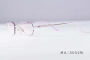 万金宝女款商务眼镜无框切边镶钻大师近视纯钛镜框 MA-5052W