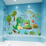 卫生间浴室瓷砖玻璃门贴纸自粘儿童，墙纸防水卡通，装饰小图案墙贴画