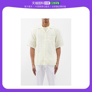 香港直邮潮奢 120% Lino 男士亚麻短袖衬衫