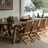 叕木 实木阳台茶桌椅组合庭院休闲户外可折叠餐椅子印尼度假酒店