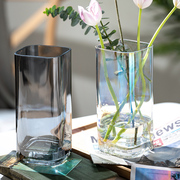 北欧创意简约ins风，北极光彩色玻璃花瓶，水养插花客厅装饰轻奢摆件