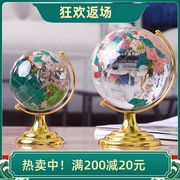 高档大小号水晶球地球仪，摆件彩色中文，家居办公室装饰品玩具