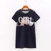 拉商场品牌折扣，女装夏韩版镂空网纱拼接连衣裙，背心2件套2q026