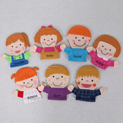 手偶玩具英语人物组合手指玩偶，套指偶手套，婴儿布娃娃幼儿园阅读区