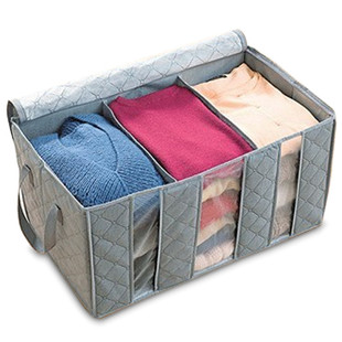 储物箱整理箱65l竹炭无纺布衣物，收纳箱(灰色)毛衣收纳袋650