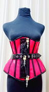 红色漆皮宫廷束腰哥特式收腹马甲corset钢骨束身衣塑身衣