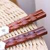 木筷日式五双套装筷子防滑防霉家用耐高温实木金属红山竹A款方块