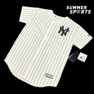 MLB纽约扬基Yankees青年版儿童情侣亲子白色棒球服棒球短袖球衣