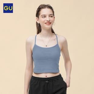 GU极优女装bra-fit短款吊带衫可内搭外穿带胸垫24春季B349003