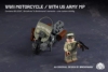 BRICKMANIA二战摩托车与美国陆军议员益智拼装积木模型玩具礼物品