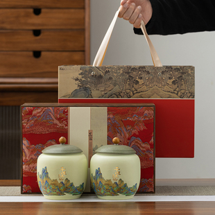 茶叶包装盒陶瓷罐空盒子，中式红茶绿茶通用半斤装空盒礼盒定制