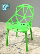 简约现代塑料椅子几何镂空椅北欧创意时尚餐椅户外谈判办公接待椅