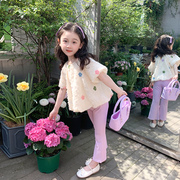 女童套装夏装2024洋气时髦童装儿童夏季短袖女宝宝夏款两件套