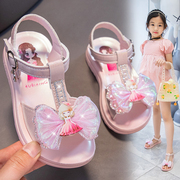 abcfans女童凉鞋爱莎公主，2024夏季儿童，软底单鞋小女孩沙滩鞋