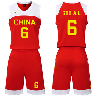 6号郭艾伦(郭艾伦)世界杯，中国男篮国家队篮球服，比赛服训练服套装定制印刷