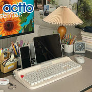 韩国actto复古式蓝牙无线平板电脑外接键盘，ipad华为手机通用支架笔记本台式电脑办公仿古打字机圆点键盘