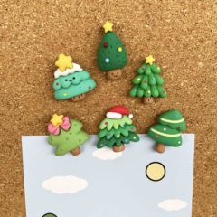 6个 套圣诞树ins可爱卡通图钉