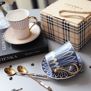瓷烨 英式咖啡杯碟勺ins风欧式小奢华陶瓷下午茶杯子茶具套装礼盒