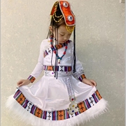 藏族服装儿童藏族舞蹈演出服男童少数民族服装女童蒙古舞蹈表演服