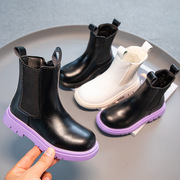 女童靴子2023春秋冬款女孩子，炸街走秀烟筒靴，儿童马丁靴学生时装靴