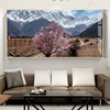 西藏大峡谷索松村桃花高清大幅客厅装饰画海景画餐厅壁画