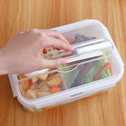微波炉饭盒食品保鲜盒塑料大容量，长方形两格水果，密封分格便当盒*