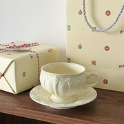 装浆果咖啡杯碟套装欧式小奢华精致复古浮雕陶瓷杯子送礼