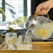 麦穗冷水壶大容量高硼硅玻璃水壶耐高温家用茶水，杯子套装凉水壶