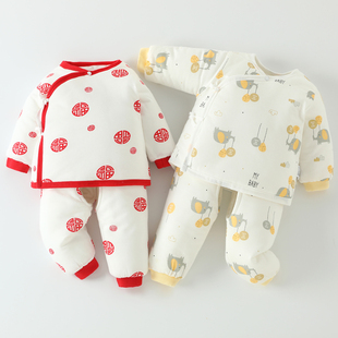 新生婴儿棉衣套装0-3个月宝宝秋装薄棉6初生儿衣服秋冬加厚纯棉袄