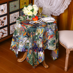 美式轻奢复古餐桌布高级感ins风茶几布家用长方形台布氛围感盖布