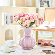 法式中古花瓶摆件高级感玻璃，芬顿花器客厅，插花鲜花餐桌居家装饰品
