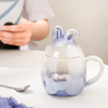 陶瓷杯子带盖勺可爱马克杯办公室设计感水杯女生高颜值咖啡杯兔子