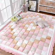 韩式加厚短毛绒家用防滑地毯卧室满铺长方形，床边茶几爬行垫榻榻米