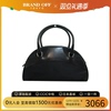 中古PRADA普拉达女包A级95新Handbag拼接黑色保龄球包质感手提包
